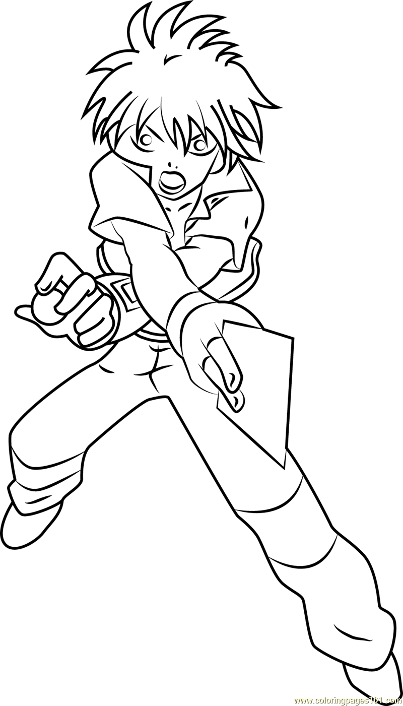 Dan Kuso full Coloring Page - Free Bakugan Battle Brawlers Coloring ...
