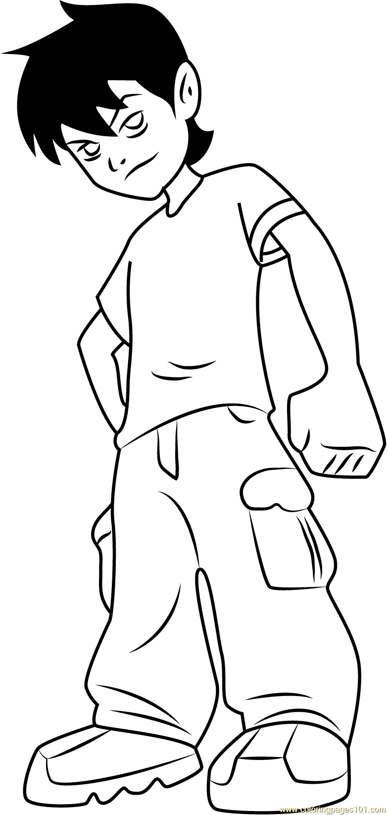 Angry Ben Coloring Page for Kids - Free Ben 10 Printable Coloring Pages