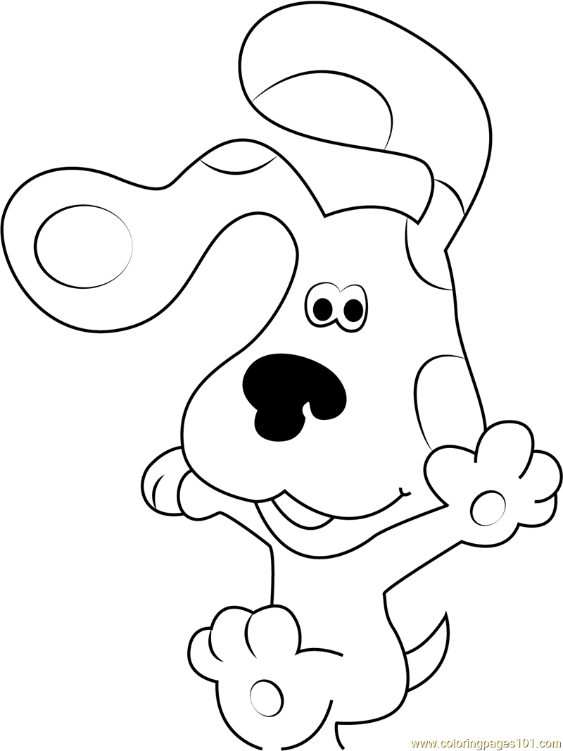 Happy Blue Clues Coloring Page for Kids - Free Blue's Clues Printable