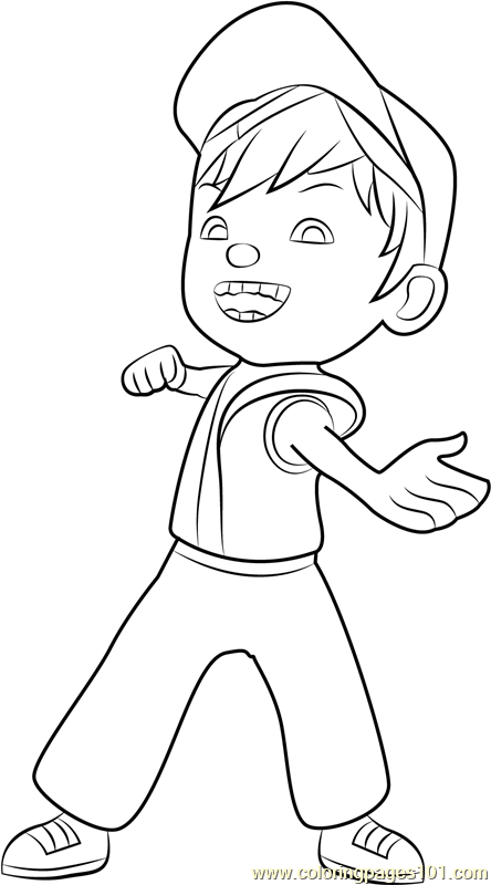 BoBoiBoy Fire Coloring Page for Kids - Free BoBoiBoy Printable Coloring