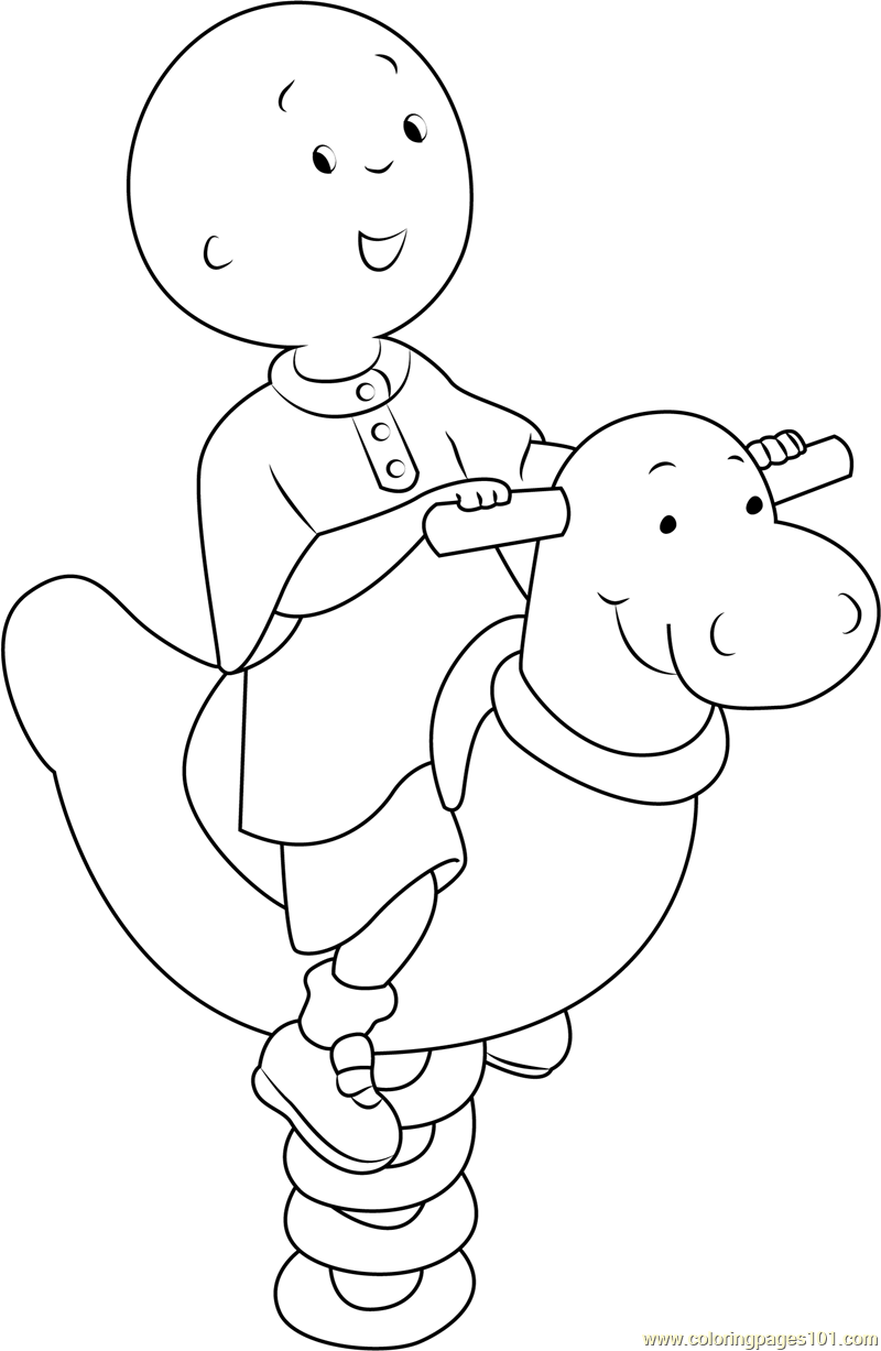 Happy Caillou Coloring Page for Kids - Free Caillou Printable Coloring