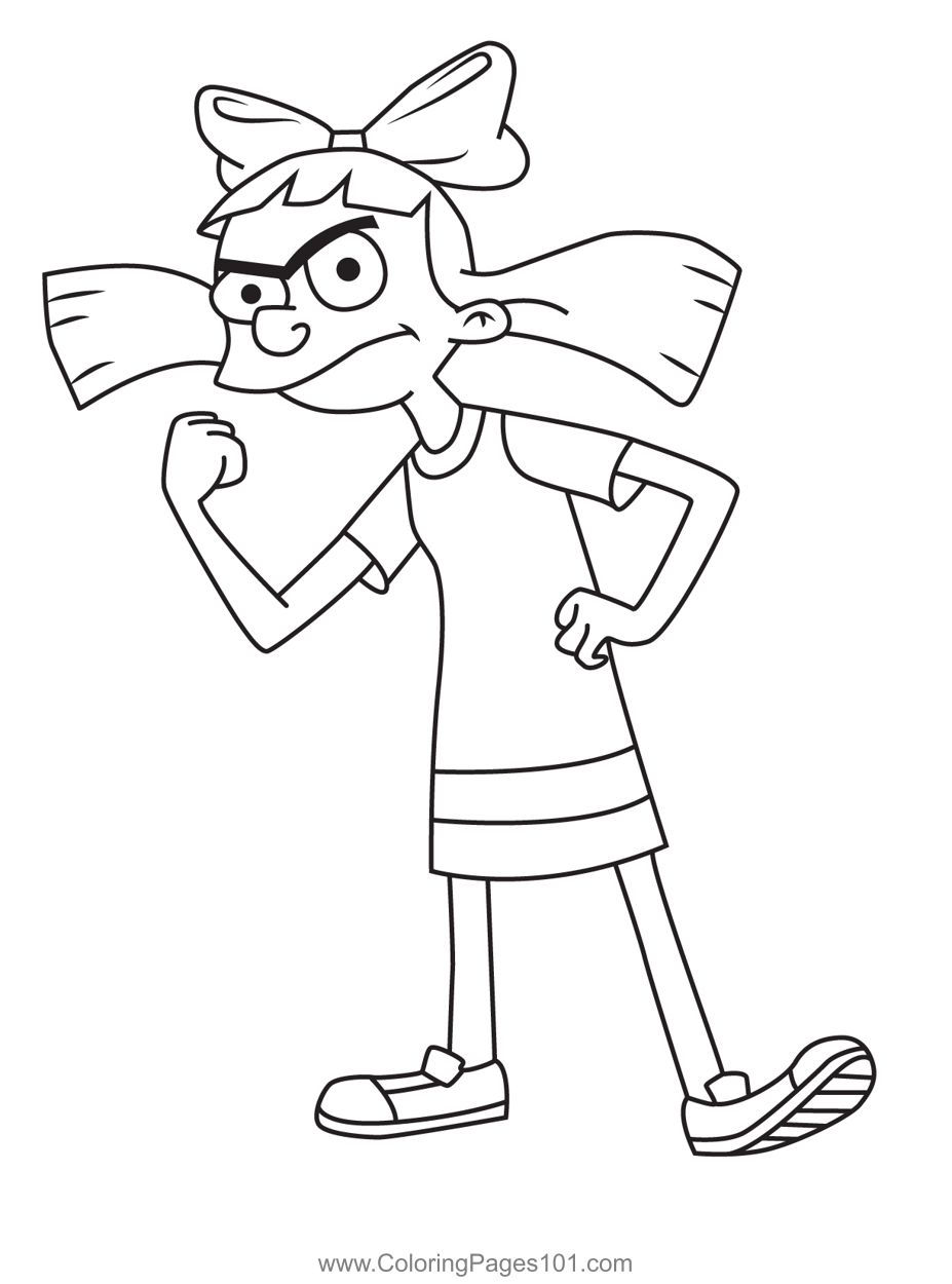 Helga G. Pataki Hey Arnold! Coloring Page for Kids - Free Hey Arnold