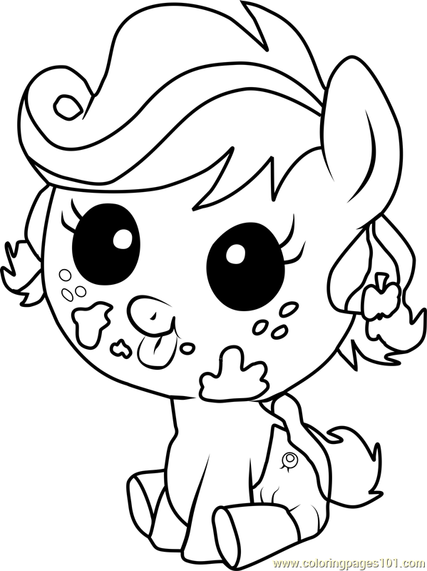 Applejack Infant Coloring Page for Kids - Free My Little Pony