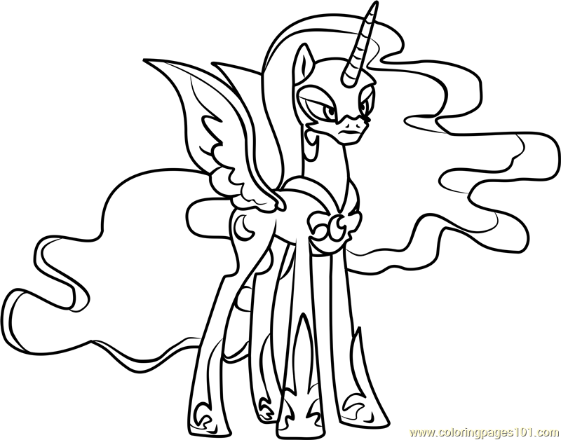 Nightmare Moon Coloring Page for Kids - Free My Little Pony