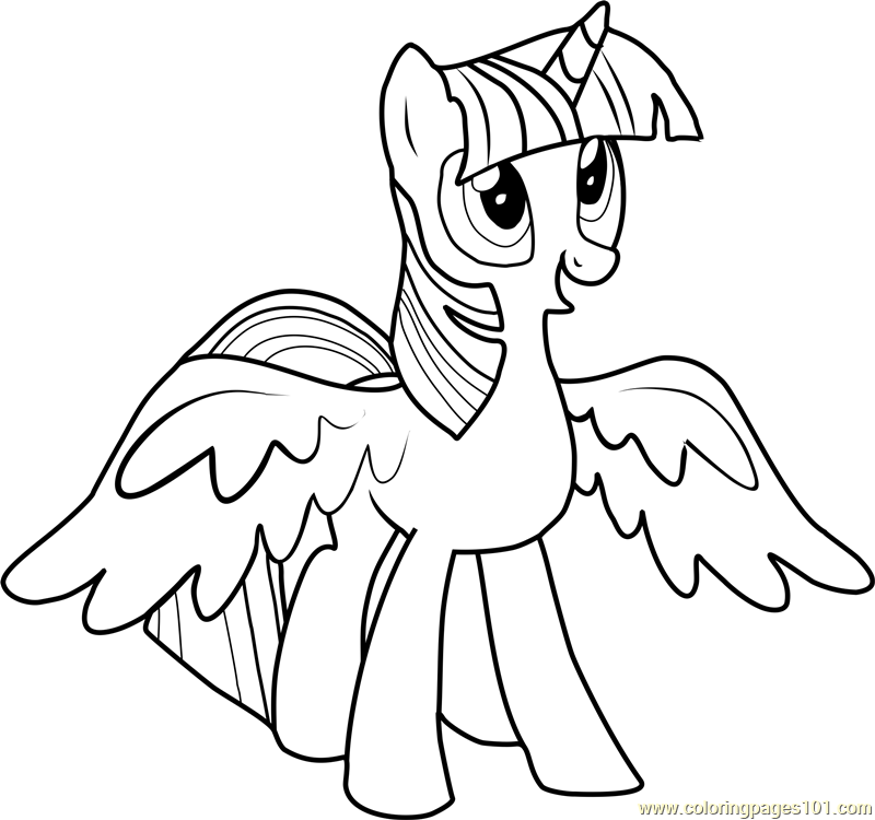 Princess Twilight Sparkle Coloring Page for Kids - Free My Little Pony -  Friendship Is Magic Printable Coloring Pages Online for Kids -   | Coloring Pages for Kids