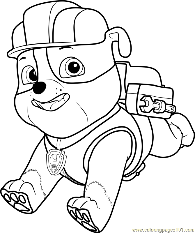 Rubble Coloring Page for Kids - Free PAW Patrol Printable Coloring Pages for - ColoringPages101.com | Coloring Pages for Kids