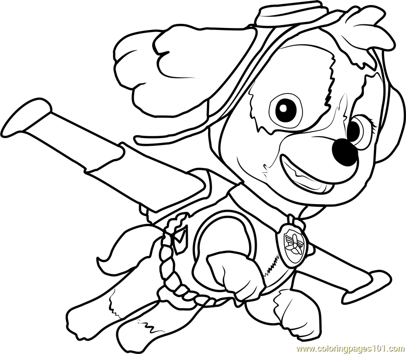 Skye Coloring Page for Kids - Free PAW Patrol Printable Coloring Pages
