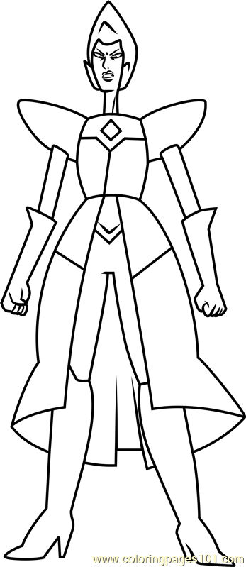 Yellow Diamond Full Body Steven Universe Coloring Page for Kids - Free