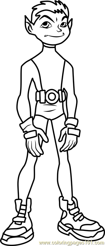 Beast Boy Coloring Page for Kids - Free Teen Titans Printable Coloring ...