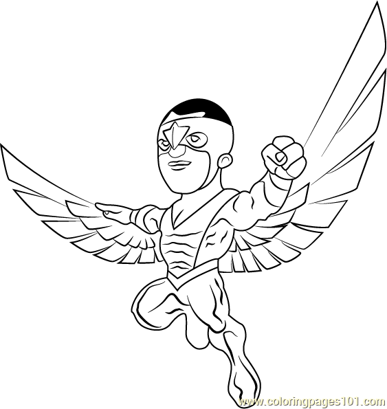 Falcon Coloring Page for Kids - Free The Super Hero Squad Show