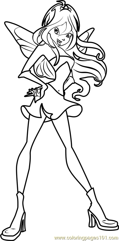 Bloom Winx Club Coloring Page for Kids - Free Winx Club Printable