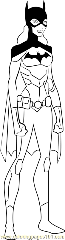 Batgirl Coloring Page for Kids - Free Young Justice Printable Coloring