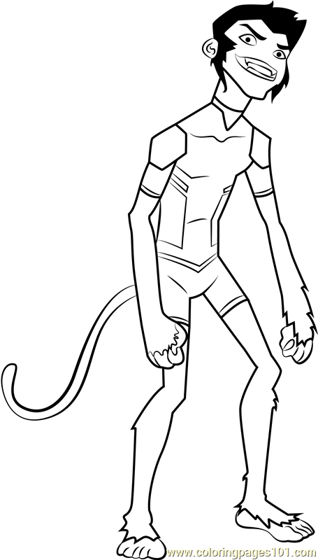 Beast Boy Coloring Page for Kids - Free Young Justice Printable