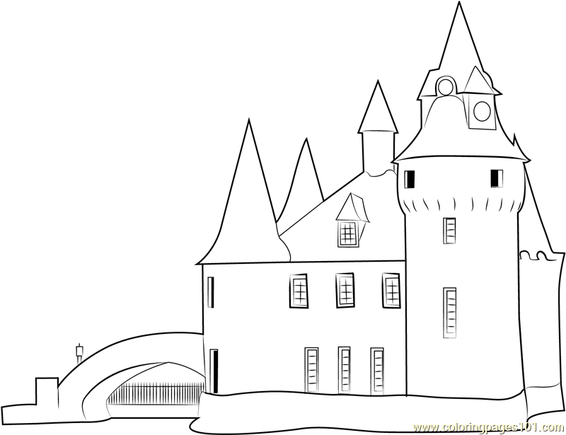 Boldt Castle Power House Coloring Page for Kids - Free Castle Printable