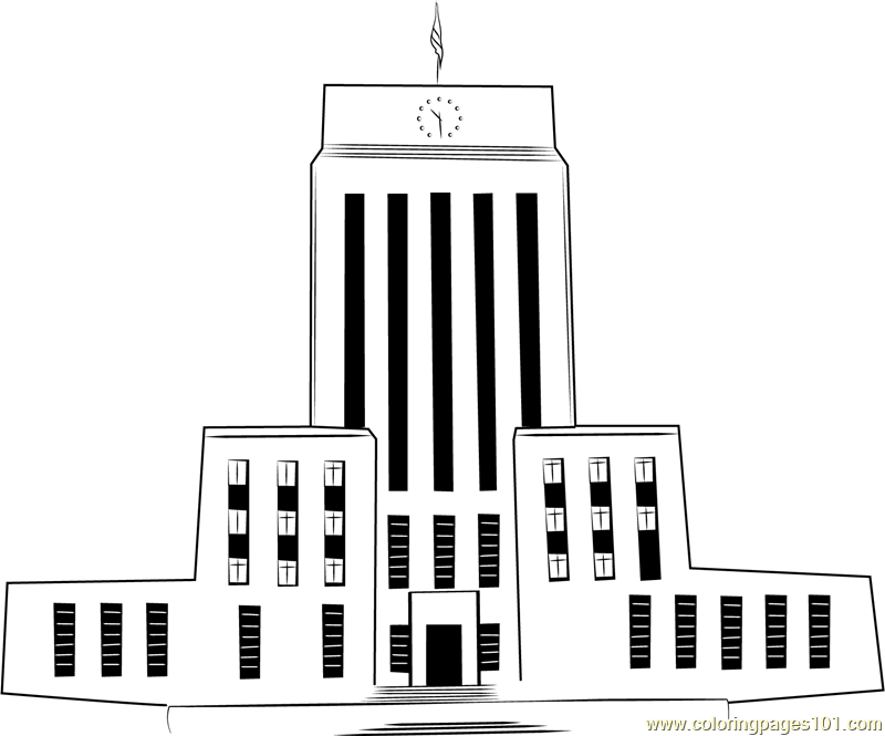 Houston City Hall Coloring Page for Kids - Free City Hall Printable