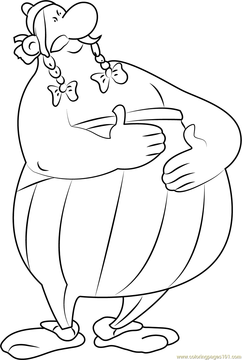 Big Obelix Coloring Page for Kids - Free Asterix Printable Coloring