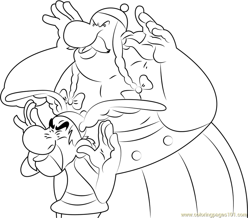 Funny Obelix Coloring Page for Kids - Free Asterix Printable Coloring