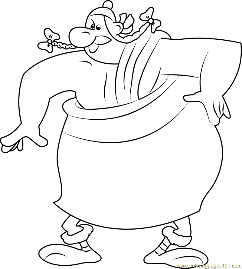 Obelix in Brazil Coloring Page for Kids - Free Asterix Printable