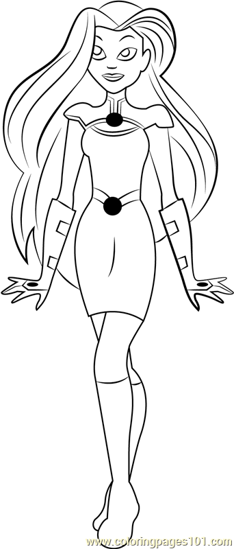 Starfire Coloring Page for Kids - Free DC Super Hero Girls Printable