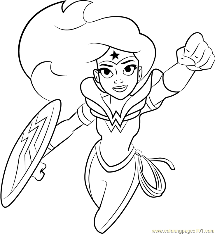 Wonder Woman Coloring Page for Kids - Free DC Super Hero Girls