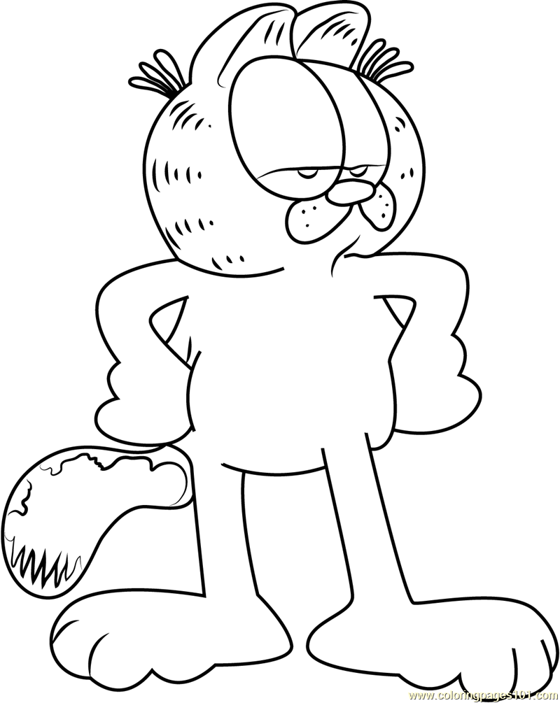 Garfield Coloring Page for Kids Free Garfield Printable Coloring