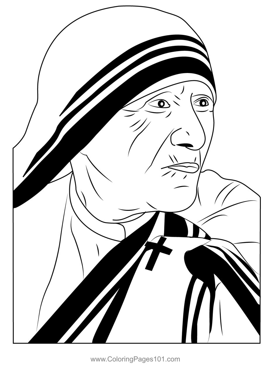 Mother Teresa Coloring Page for Kids - Free India Printable Coloring ...