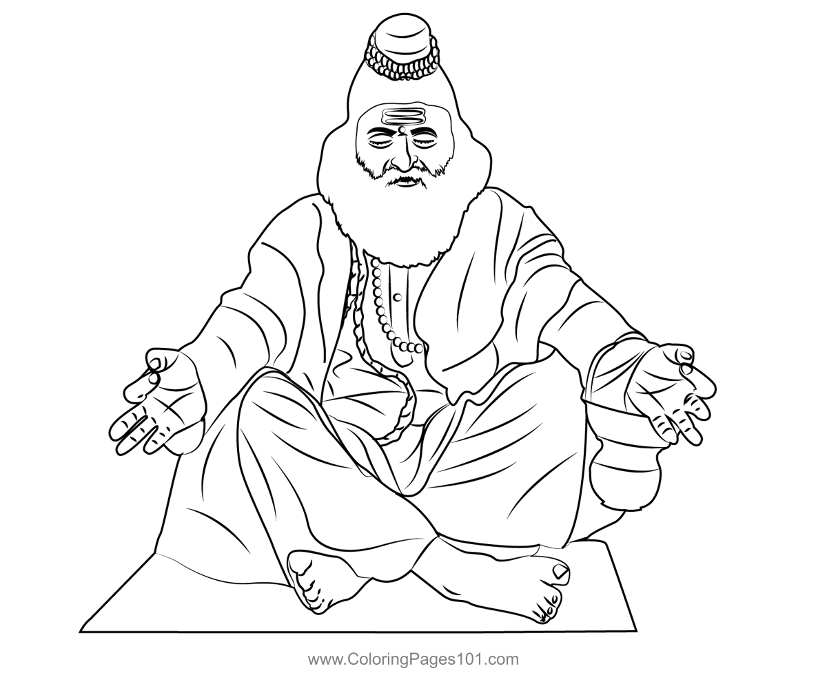 Sadhu Coloring Page for Kids - Free India Printable Coloring Pages ...