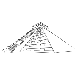 Maya Pyramid At Palenque Mexico Coloring Page for Kids - Free Mexico ...
