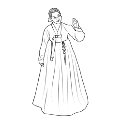 korean traditional dress Coloring Pages for Kids - Download korean ...