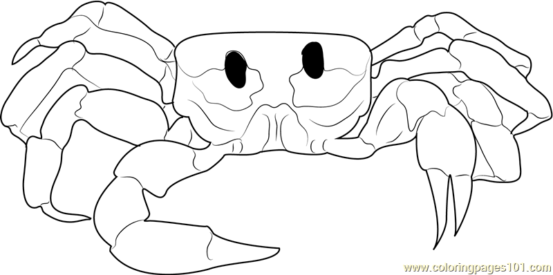 Crab Looking at You Coloring Page for Kids - Free Crab Printable