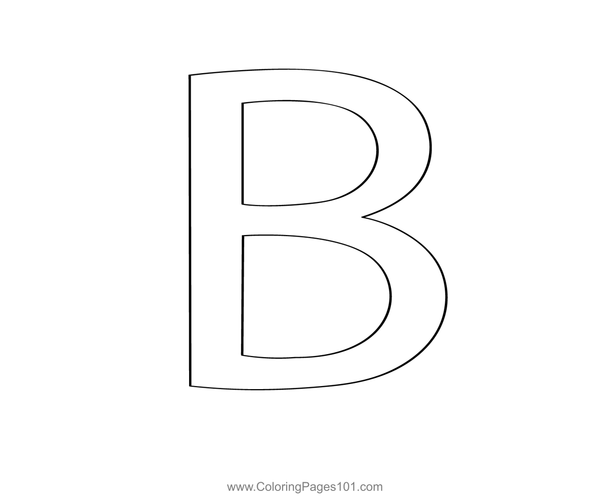 Alphabet B Coloring Page For Kids - Free Alphabets Printable Coloring ...