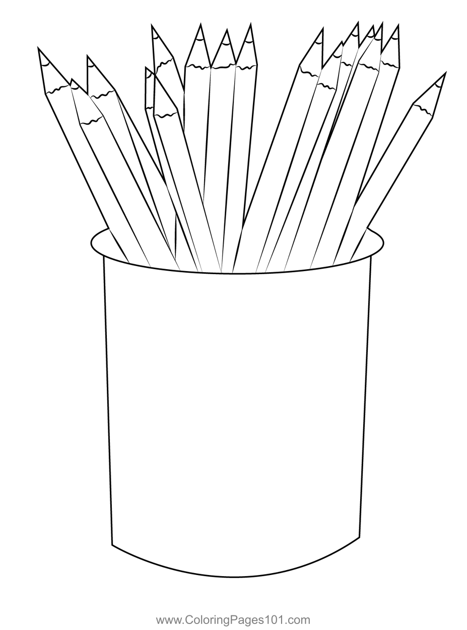 Colorful Pencil Coloring Page For Kids Free Back To School Printable
