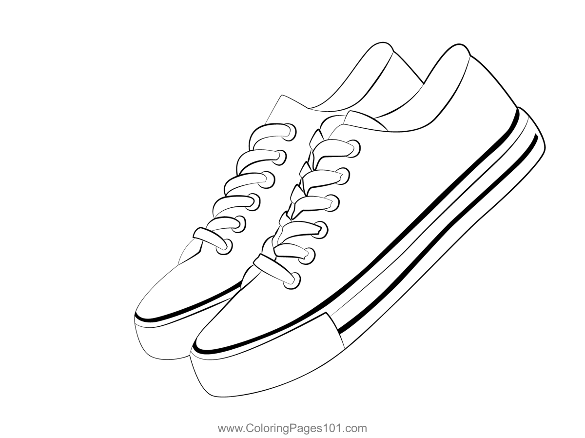 Canvas Sneakers Shoes Men Coloring Page for Kids - Free Science ...