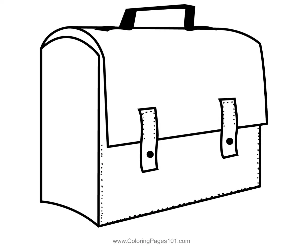Suitcase Leather Coloring Page for Kids - Free Bags Printable Coloring ...