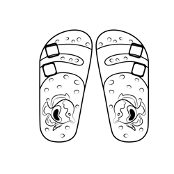 Slippers On Beach Coloring Page for Kids - Free Flip Flops Printable ...