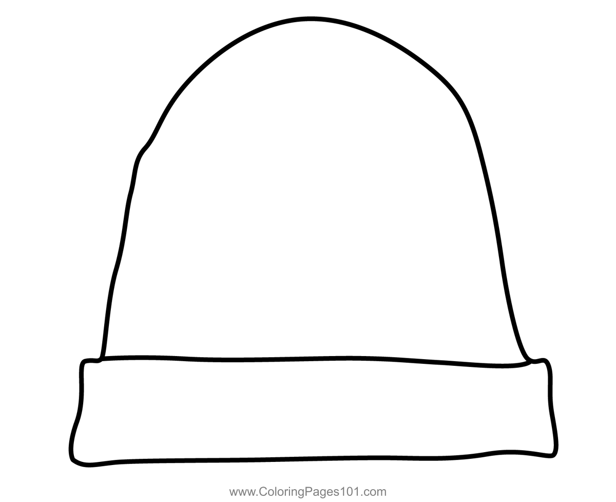 Beanie Cap Coloring Page for Kids - Free Hats Printable Coloring Pages ...