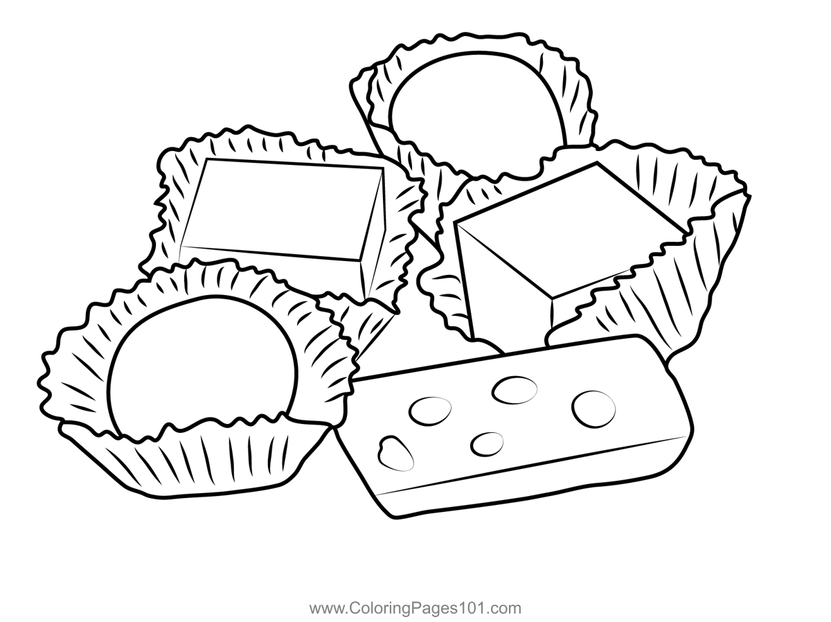 Chocolate Food Dessert Coloring Page for Kids - Free Desserts Printable ...