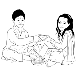 Bhai Duj Coloring Page for Kids - Free Bhai Dooj Printable Coloring ...