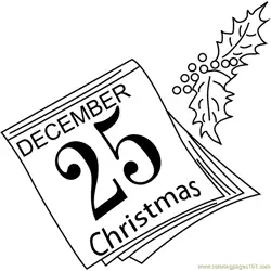 Christmas Calender Date Coloring Page for Kids - Free Christmas ...