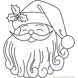 Cute Santa Face Coloring Pages for Kids - Download Cute Santa Face ...