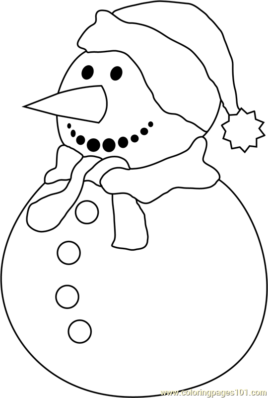 Snowman Again Coloring Page for Kids - Free Snowman Printable Coloring