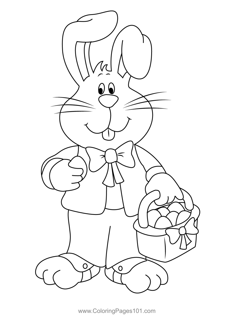 Look Easter Bunny Coloring Page for Kids - Free Easter Printable ...