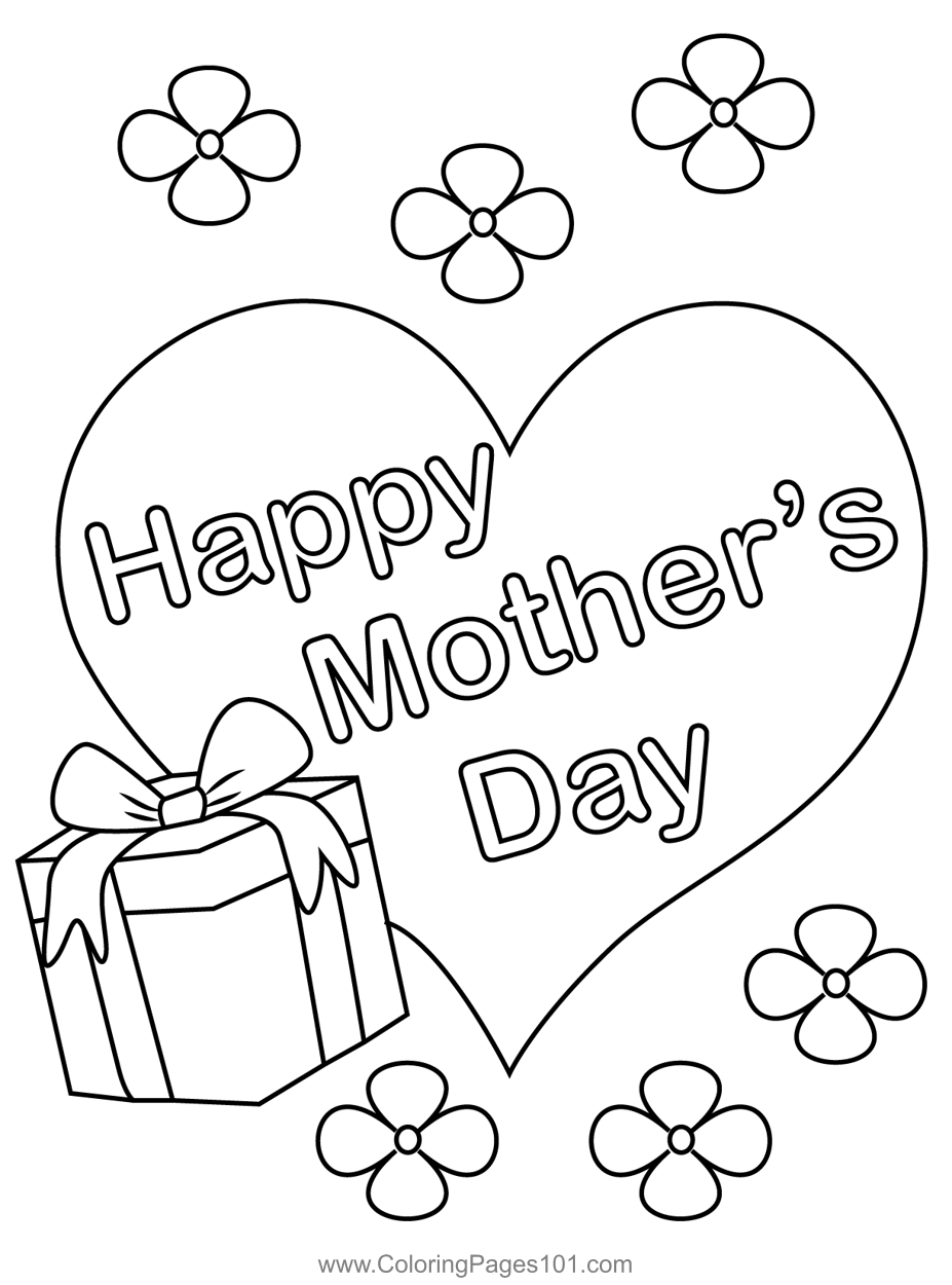 Happy Mother's Day Coloring Page for Kids Free Mother's Day Printable