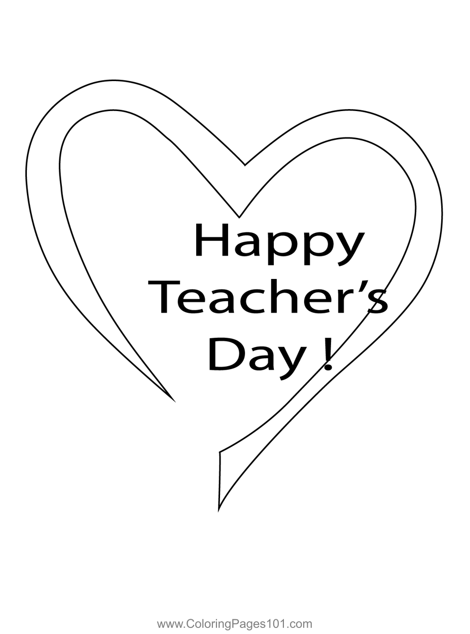 Happy Teacher Day 11 Coloring Page for Kids - Free Teachers' Day ...