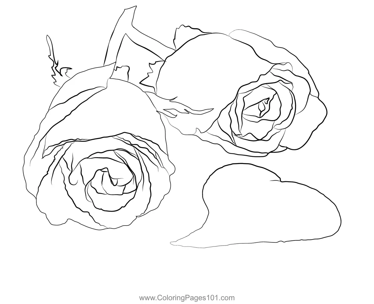 Valentine's Red Rose Coloring Page for Kids - Free Valentine's Day ...