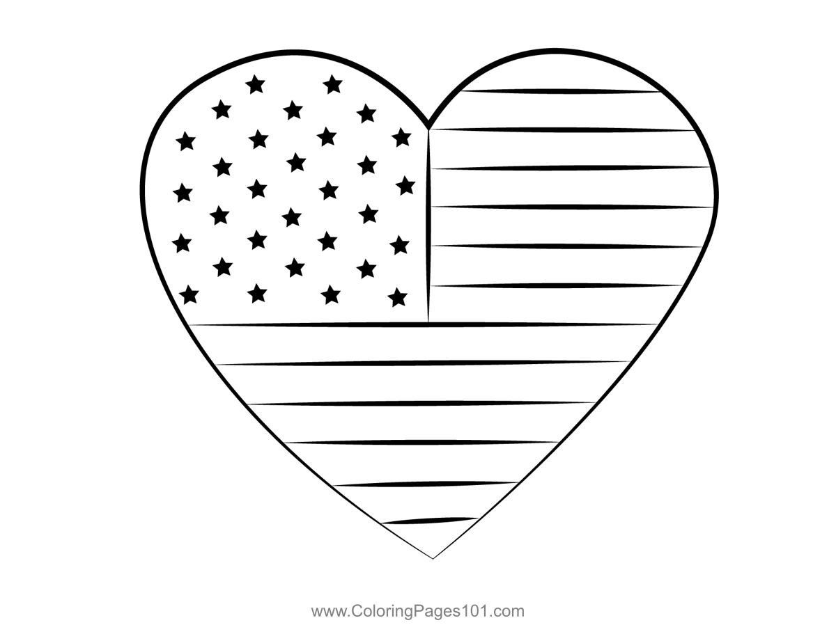 Heart Coloring Page For Kids Free Veterans Day Printable Coloring