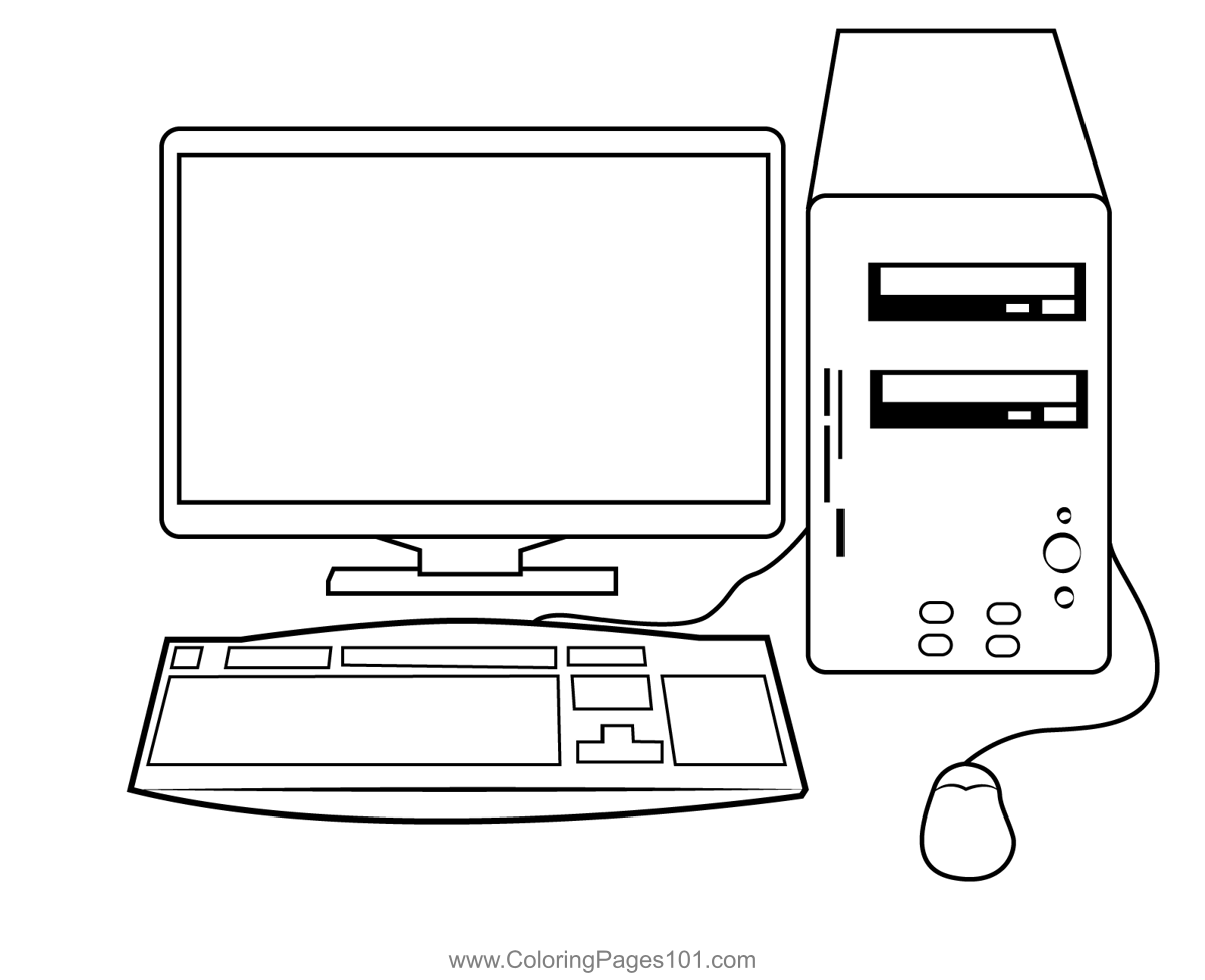 Latest Computer Coloring Page For Kids Free Electronic Gadgets 