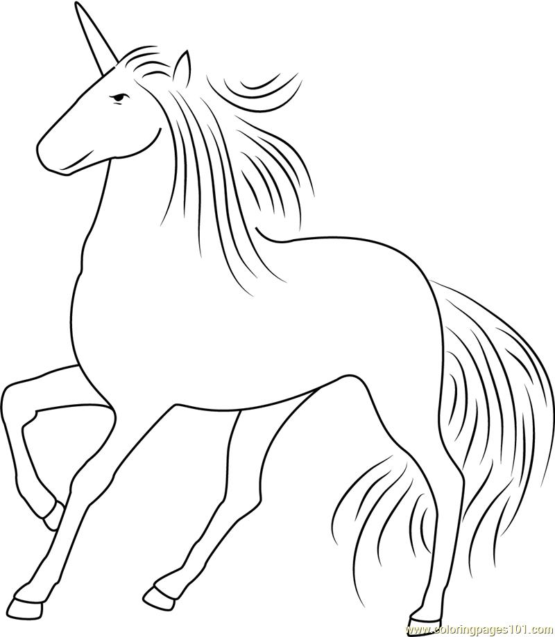 Beautiful Unicorn Coloring Page for Kids - Free Unicorn Printable