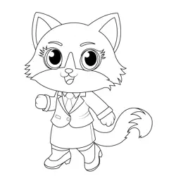 Cat in Suit Free Coloring Page for Kids