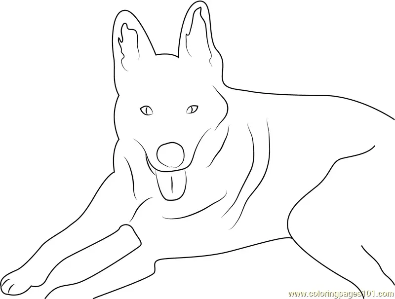 Dog in Dawn Coloring Page for Kids - Free Dog Printable Coloring Pages ...